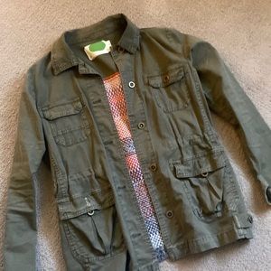 Army jacket w/knit back detail
